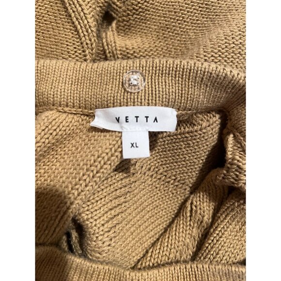 Vetta XL Camel Brown Organic Cotton Cable Knit Sweater Made In USA - Picture 4 of 16